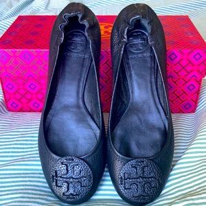 Tory Burch Reva Flat Black Sz 6.5